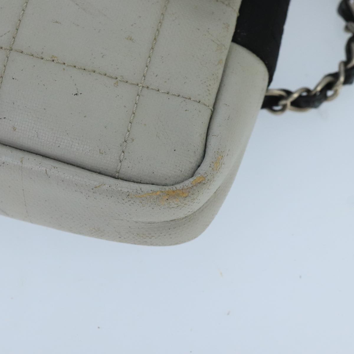CHANEL Sports Choco Bar Chain Shoulder Bag Coated Canvas Gray CC bs19812