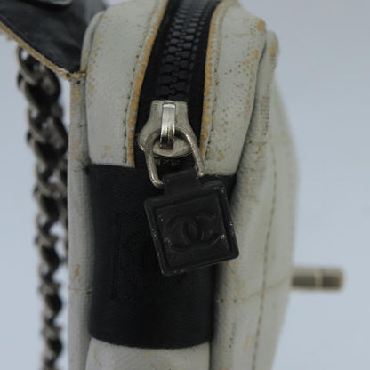 CHANEL Sports Choco Bar Chain Shoulder Bag Coated Canvas Gray CC bs19812