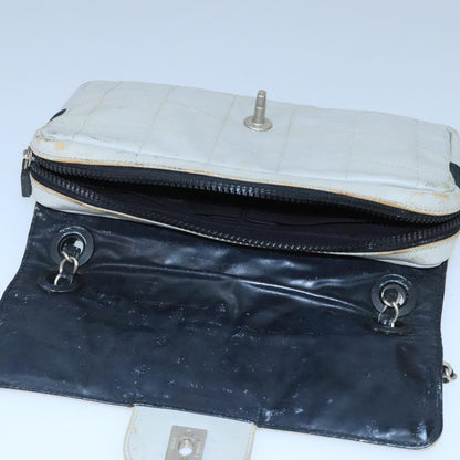 CHANEL Sports Choco Bar Chain Shoulder Bag Coated Canvas Gray CC bs19812