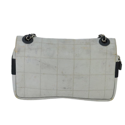 CHANEL Sports Choco Bar Chain Shoulder Bag Coated Canvas Gray CC bs19812