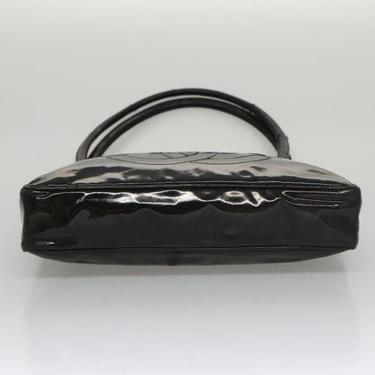 CHANEL Tote Bag Patent Leather Black Gold CC bs19813