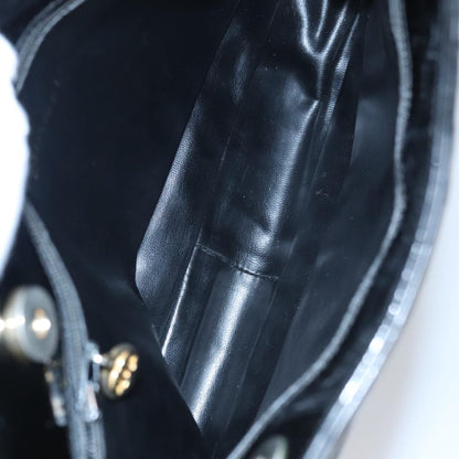 CHANEL Tote Bag Patent Leather Black Gold CC bs19813