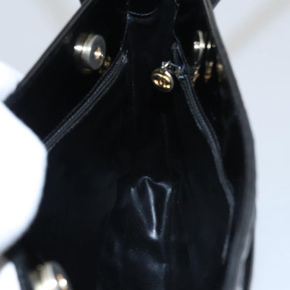CHANEL Tote Bag Patent Leather Black Gold CC bs19813