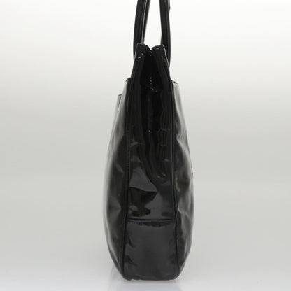 CHANEL Tote Bag Patent Leather Black Gold CC bs19813