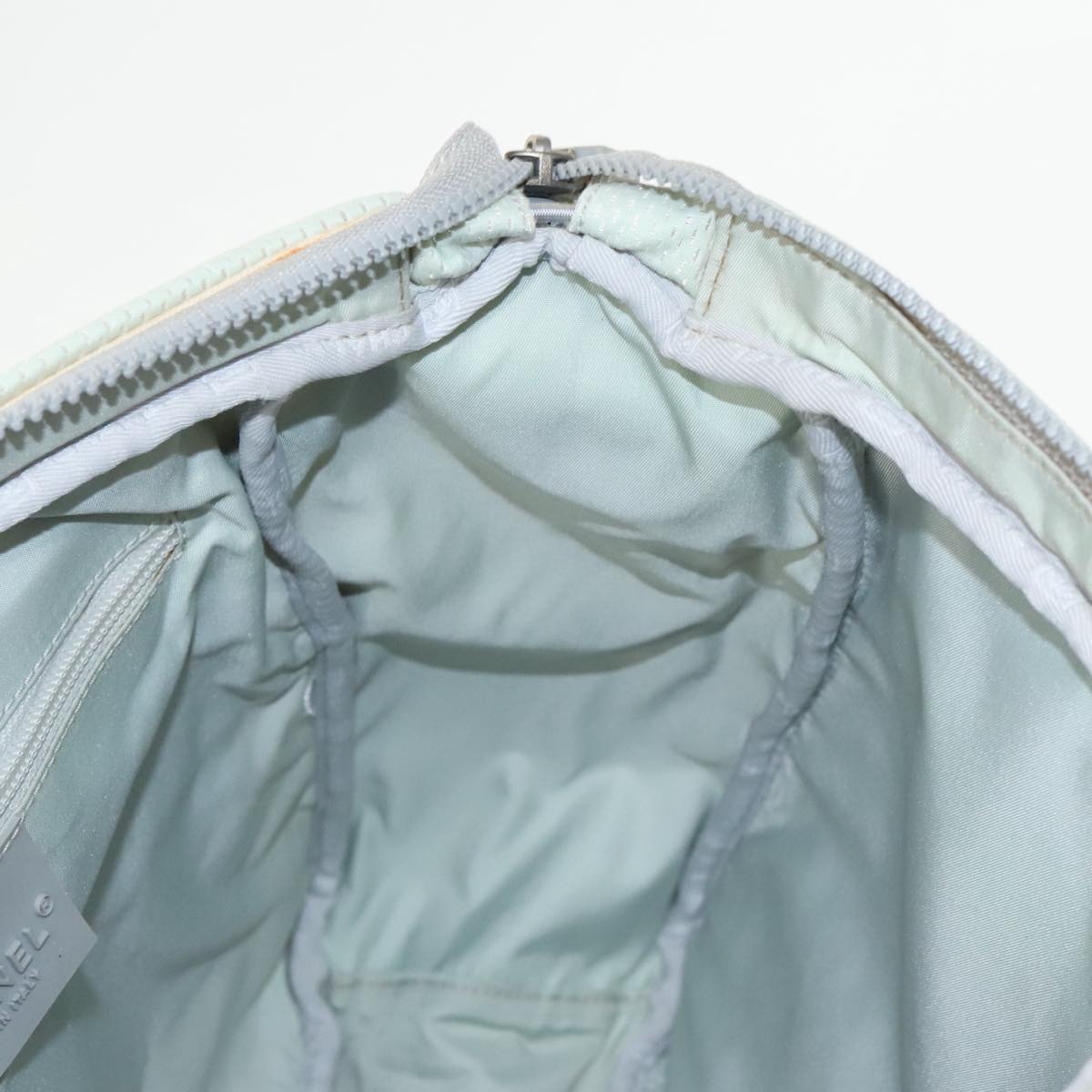 CHANEL Sports Tote Bag Nylon White Silver CC bs19989