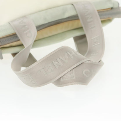CHANEL Sports Tote Bag Nylon White Silver CC bs19989