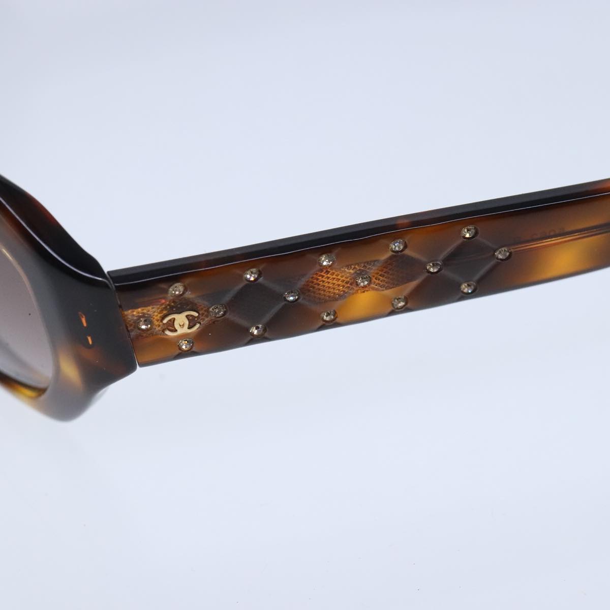 CHANEL Sunglasses plastic Brown CC bs20031
