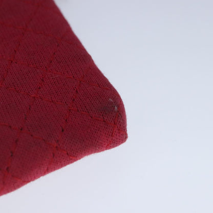 CHANEL Matelasse Necklace Pouch cotton Red Gold CC bs20086