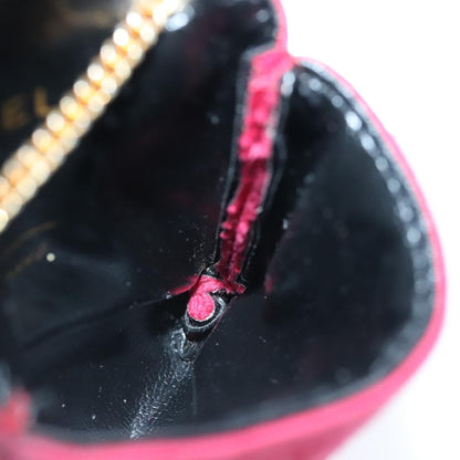 CHANEL Matelasse Necklace Pouch cotton Red Gold CC bs20086