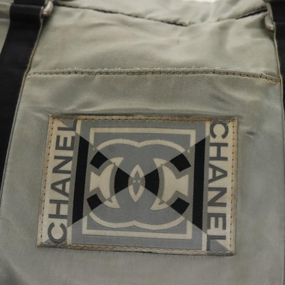 CHANEL Sports Boston Bag Canvas Silver Black CC bs20164