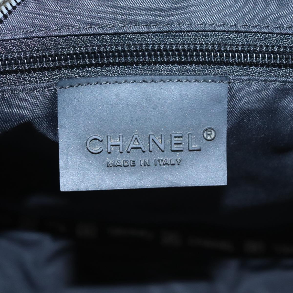 CHANEL Sports Boston Bag Canvas Silver Black CC bs20164