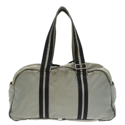 CHANEL Sports Boston Bag Canvas Silver Black CC bs20164