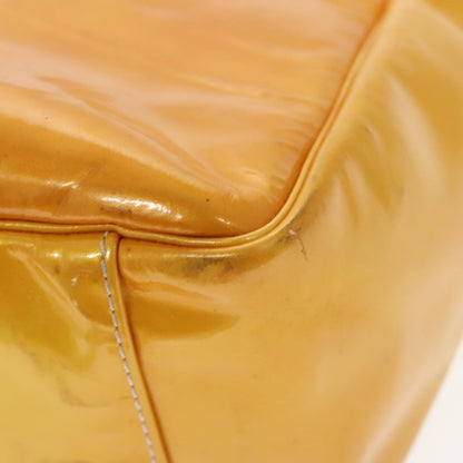 CHANEL COCO Mark Hand Bag Patent leather Yellow CC bs20180