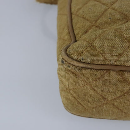 CHANEL Matelasse Shoulder Bag Canvas Beige CC bs20198