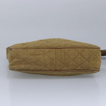 CHANEL Matelasse Shoulder Bag Canvas Beige CC bs20198