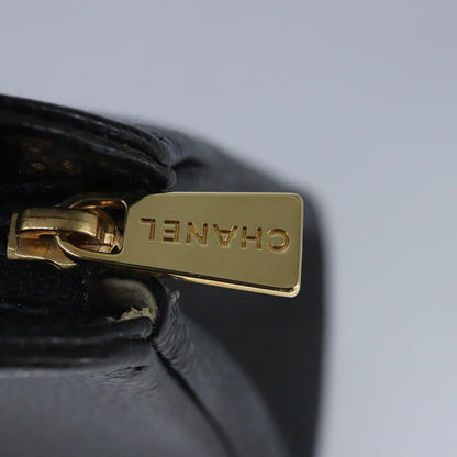 CHANEL COCO Mark Pouch Caviar Skin Black Gold CC bs20200