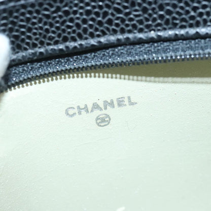 CHANEL COCO Mark Pouch Caviar Skin Black Gold CC bs20200
