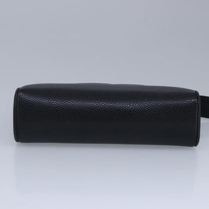 CHANEL COCO Mark Pouch Caviar Skin Black Gold CC bs20200