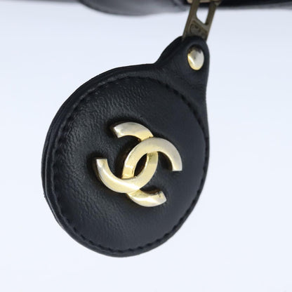 CHANEL Matelasse Chain Shoulder Bag Lamb Skin Black Gold CC bs20231