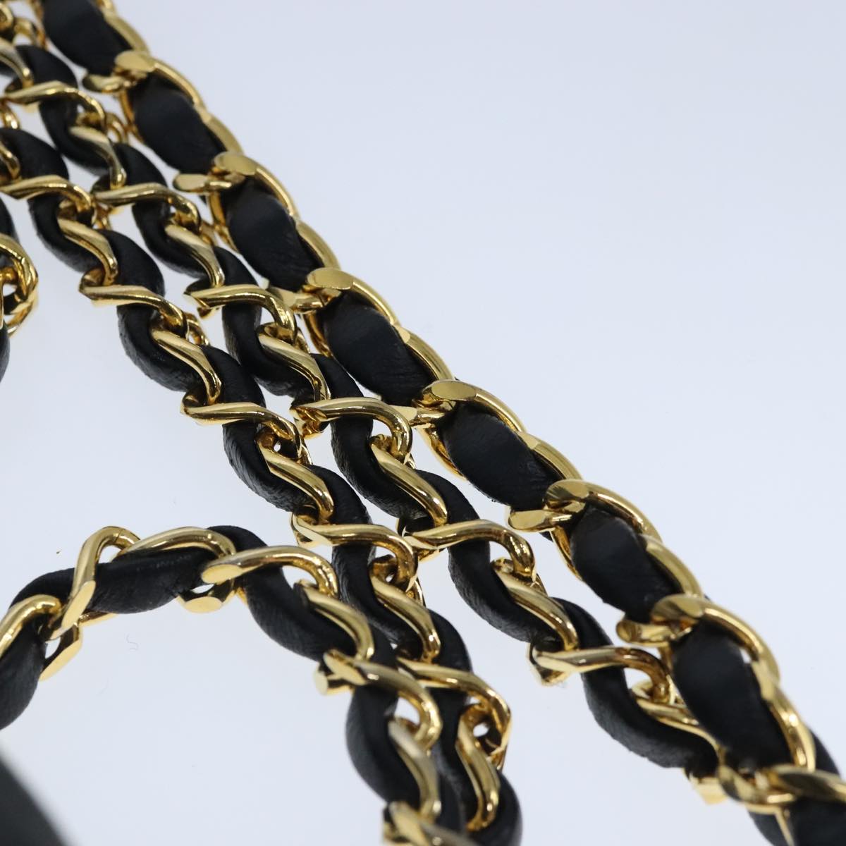 CHANEL Matelasse Chain Shoulder Bag Lamb Skin Black Gold CC bs20231