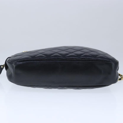 CHANEL Matelasse Chain Shoulder Bag Lamb Skin Black Gold CC bs20231
