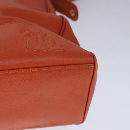CHANEL Chain Shoulder Bag Caviar Skin Orange Gold CC bs20233