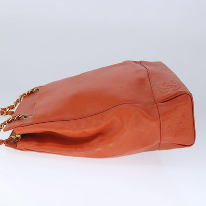 CHANEL Chain Shoulder Bag Caviar Skin Orange Gold CC bs20233