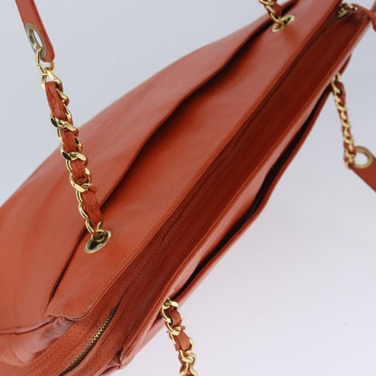 CHANEL Chain Shoulder Bag Caviar Skin Orange Gold CC bs20233