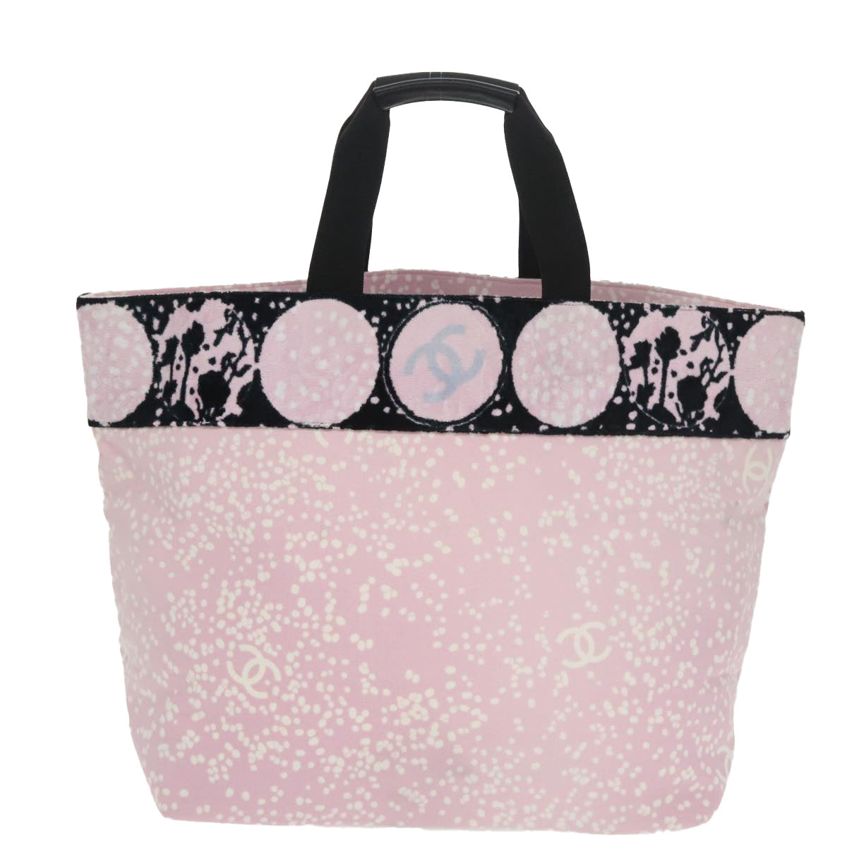 CHANEL High Summer Tote Bag Canvas Pink Silver CC bs20236