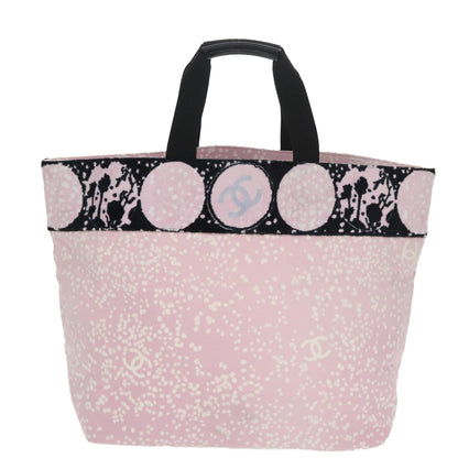 CHANEL High Summer Tote Bag Canvas Pink Silver CC bs20236