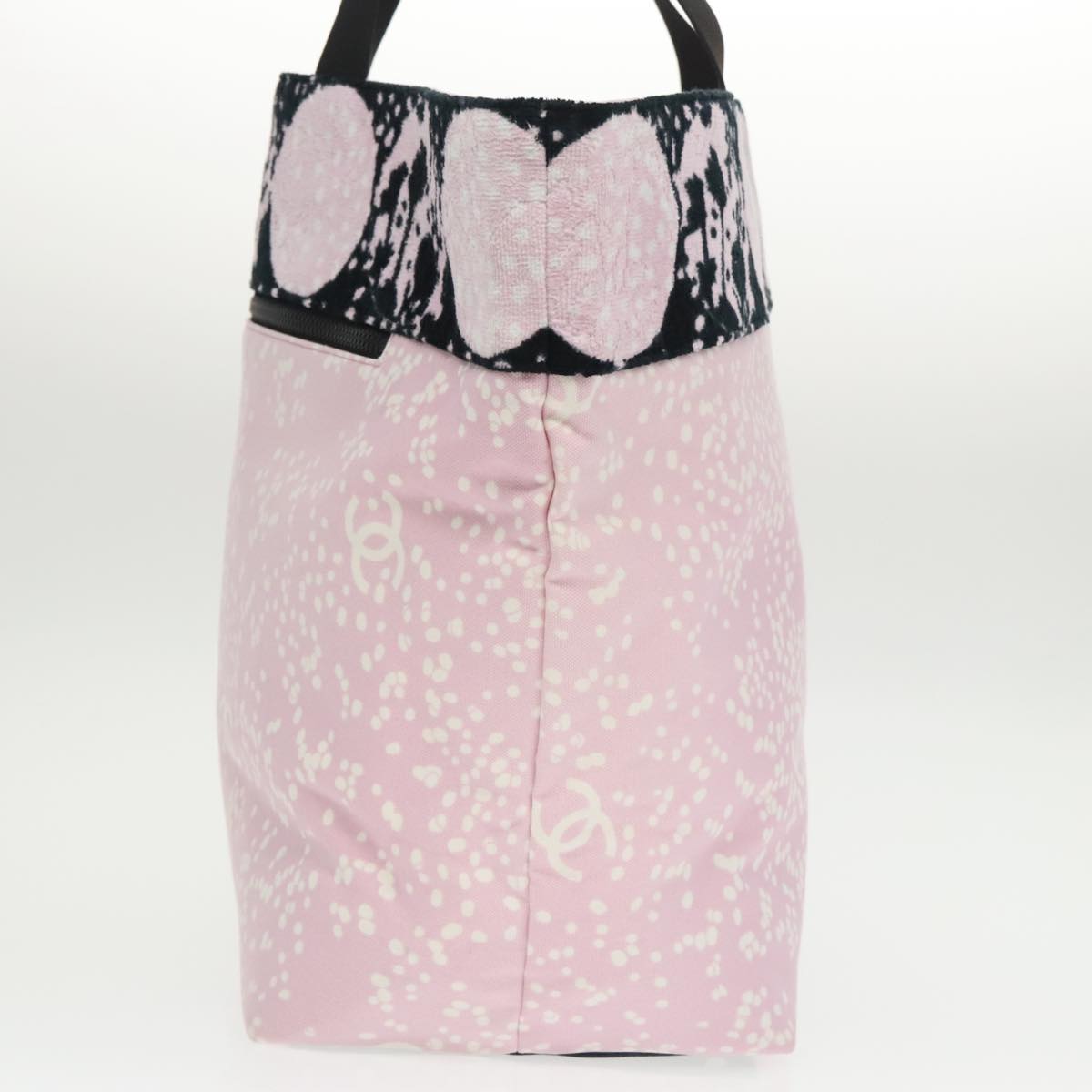 CHANEL High Summer Tote Bag Canvas Pink Silver CC bs20236