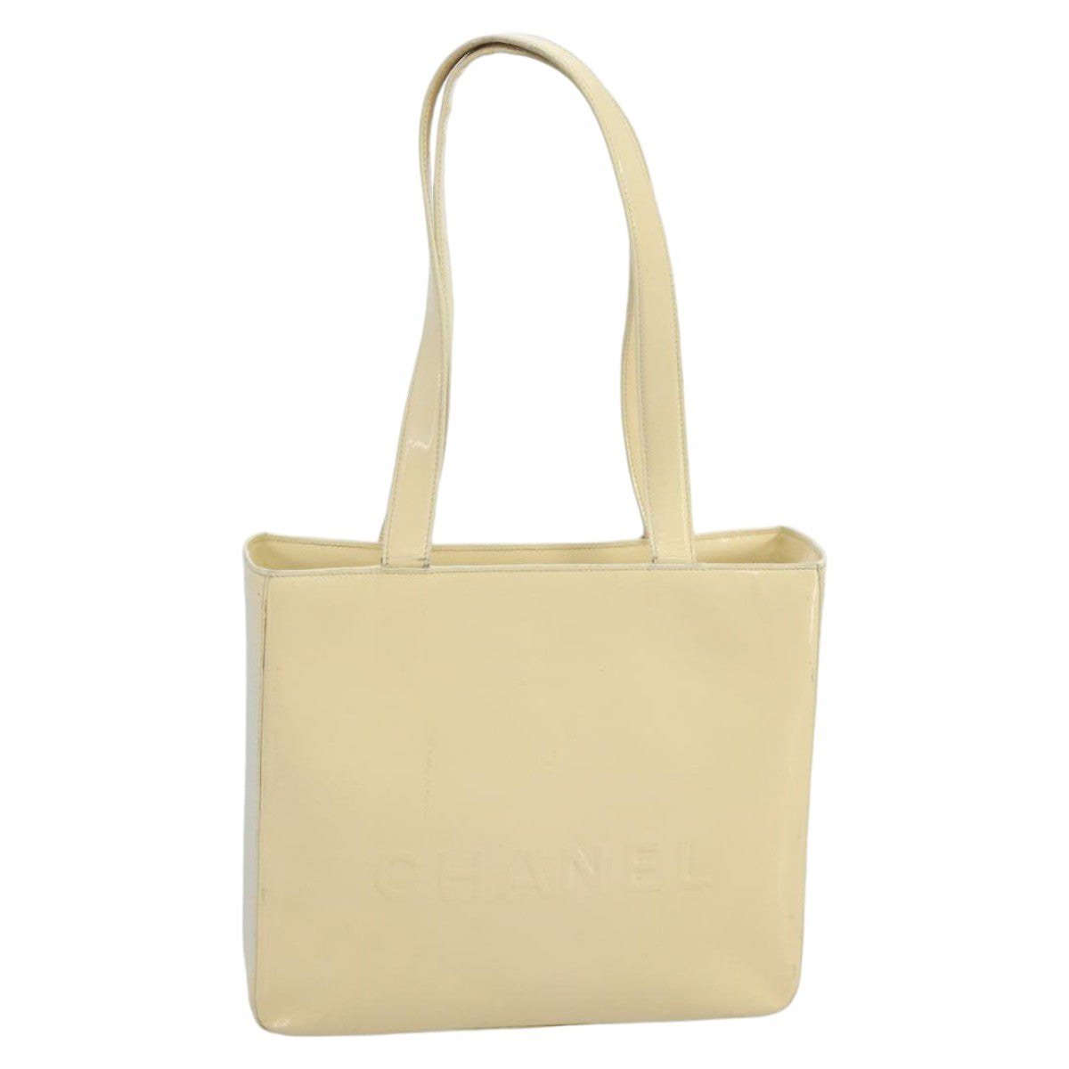 CHANEL Tote Bag Enamel White CC bs20237