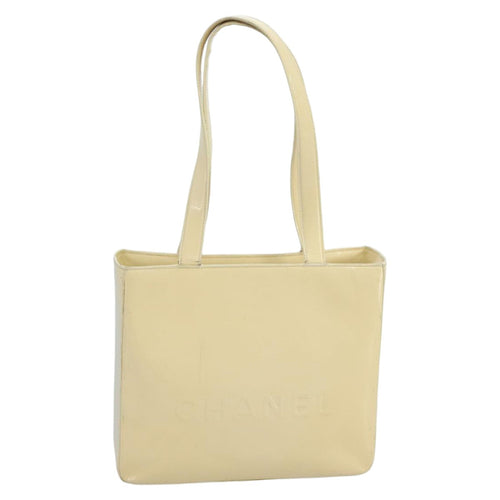 CHANEL Tote Bag Enamel White CC bs20237