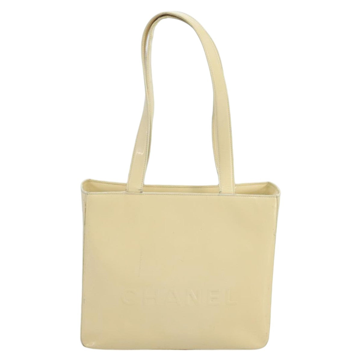 CHANEL Tote Bag Enamel White CC bs20237
