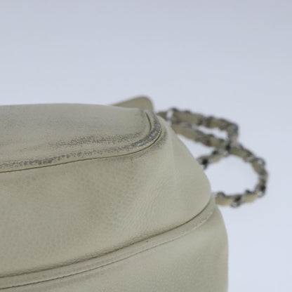 CHANEL Matelasse Chain Shoulder Bag Caviar Skin White CC bs20238