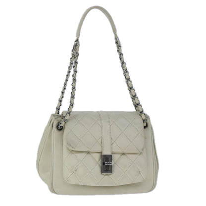 CHANEL Matelasse Chain Shoulder Bag Caviar Skin White CC bs20238