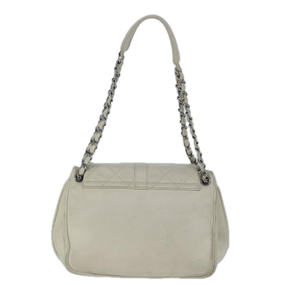 CHANEL Matelasse Chain Shoulder Bag Caviar Skin White CC bs20238