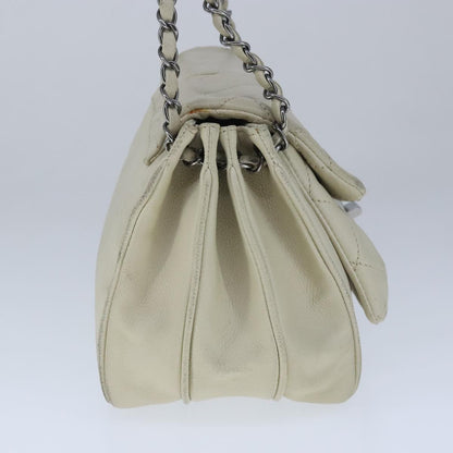 CHANEL Matelasse Chain Shoulder Bag Caviar Skin White CC bs20238