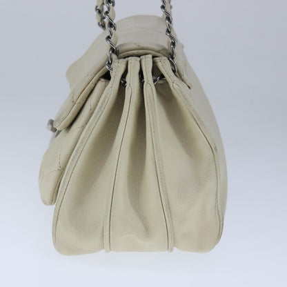 CHANEL Matelasse Chain Shoulder Bag Caviar Skin White CC bs20238