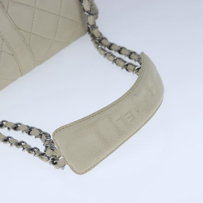 CHANEL Matelasse Chain Shoulder Bag Caviar Skin White CC bs20238