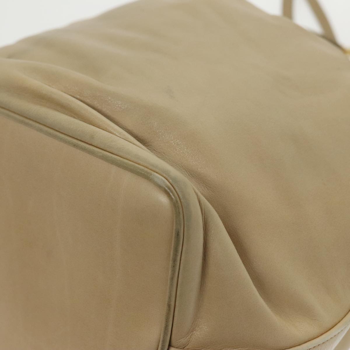 CHANEL Chain Shoulder Bag Lamb Skin Beige Gold CC bs20240