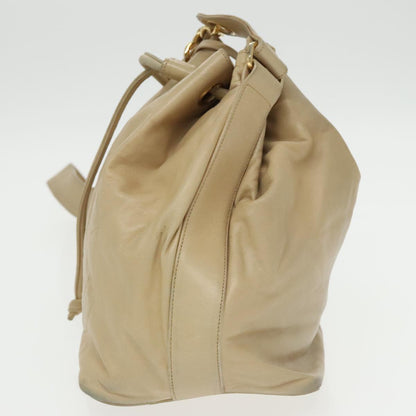 CHANEL Chain Shoulder Bag Lamb Skin Beige Gold CC bs20240