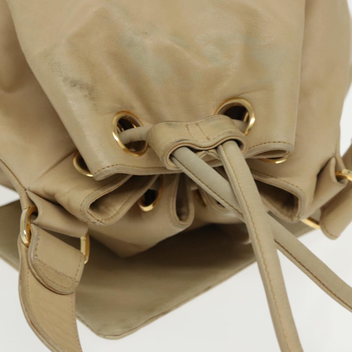 CHANEL Chain Shoulder Bag Lamb Skin Beige Gold CC bs20240