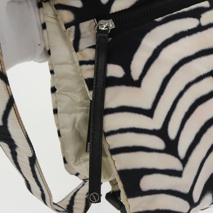 CHANEL Sports Shoulder Bag Nylon White Black Silver CC bs20241