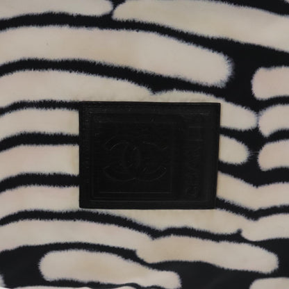 CHANEL Sports Shoulder Bag Nylon White Black Silver CC bs20241