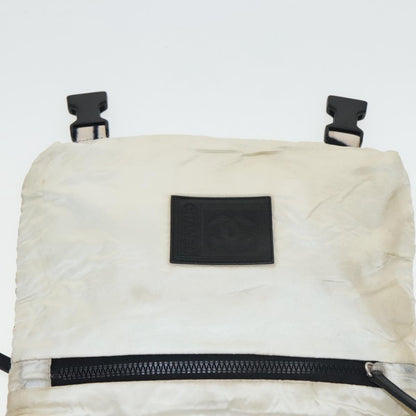 CHANEL Sports Shoulder Bag Nylon White Black Silver CC bs20241