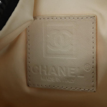 CHANEL Sports Shoulder Bag Nylon White Black Silver CC bs20241