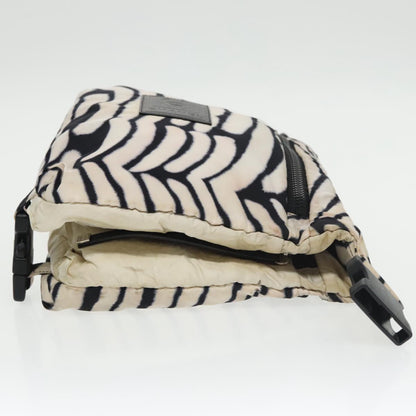 CHANEL Sports Shoulder Bag Nylon White Black Silver CC bs20241