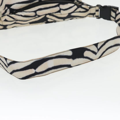 CHANEL Sports Shoulder Bag Nylon White Black Silver CC bs20241