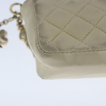 CHANEL Mini Mini Matelasse Charm Lamb Skin Beige CC bs20245
